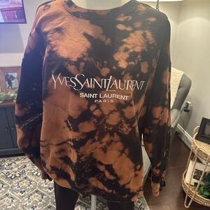 Yves Saint Laurent Black and Brown Tie-Dye Sweatshirt